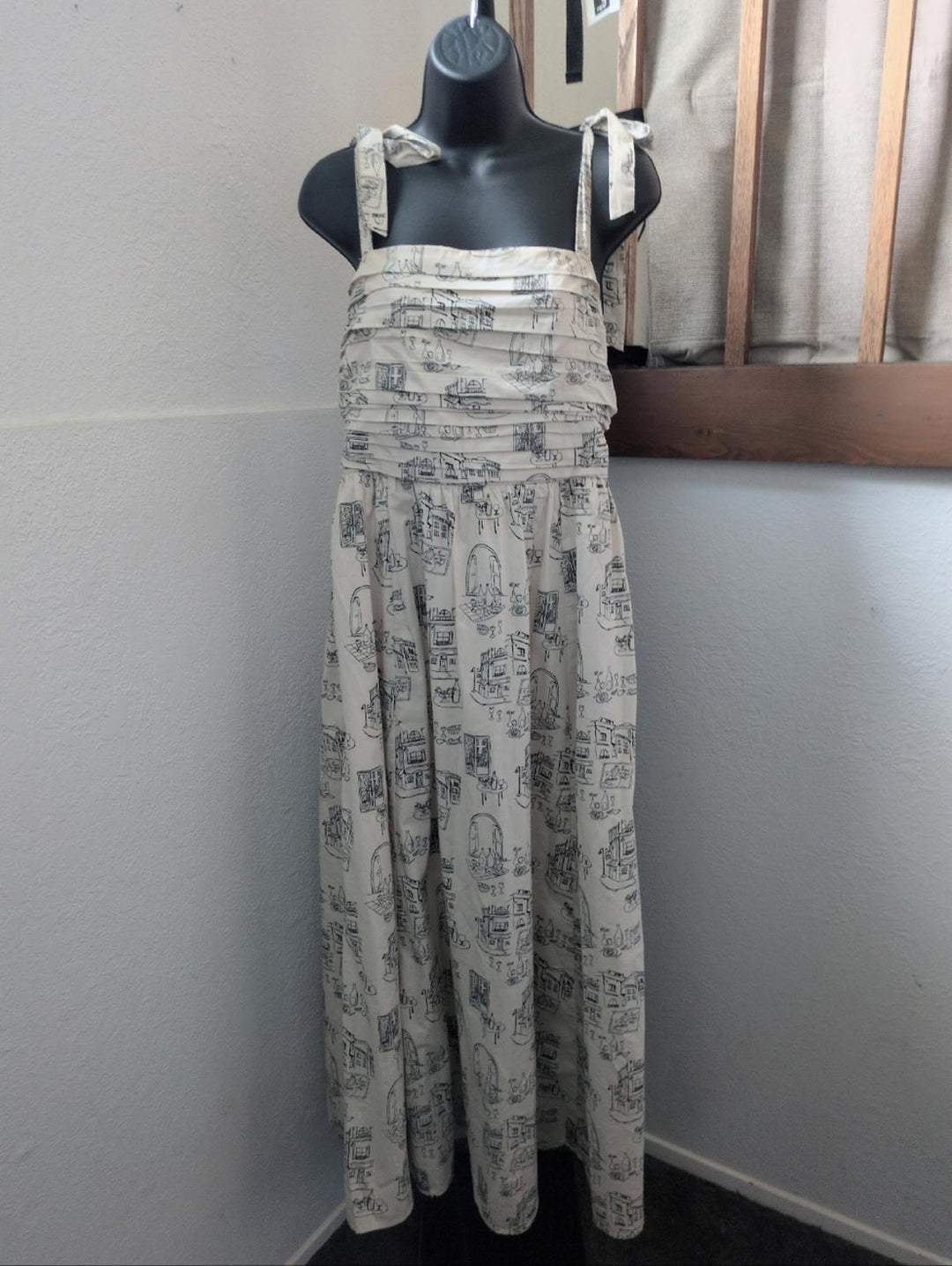 Rare Abercrombie Emerson Tie Strap Dress In Italian Wine Print - Medium