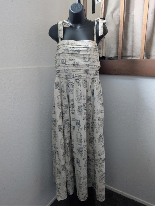 Rare Abercrombie Emerson Tie Strap Dress In Italian Wine Print - Medium