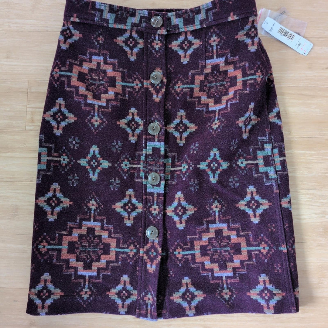 Reversible Pendleton Aztec Southwestern Mulberry Skirt - US2