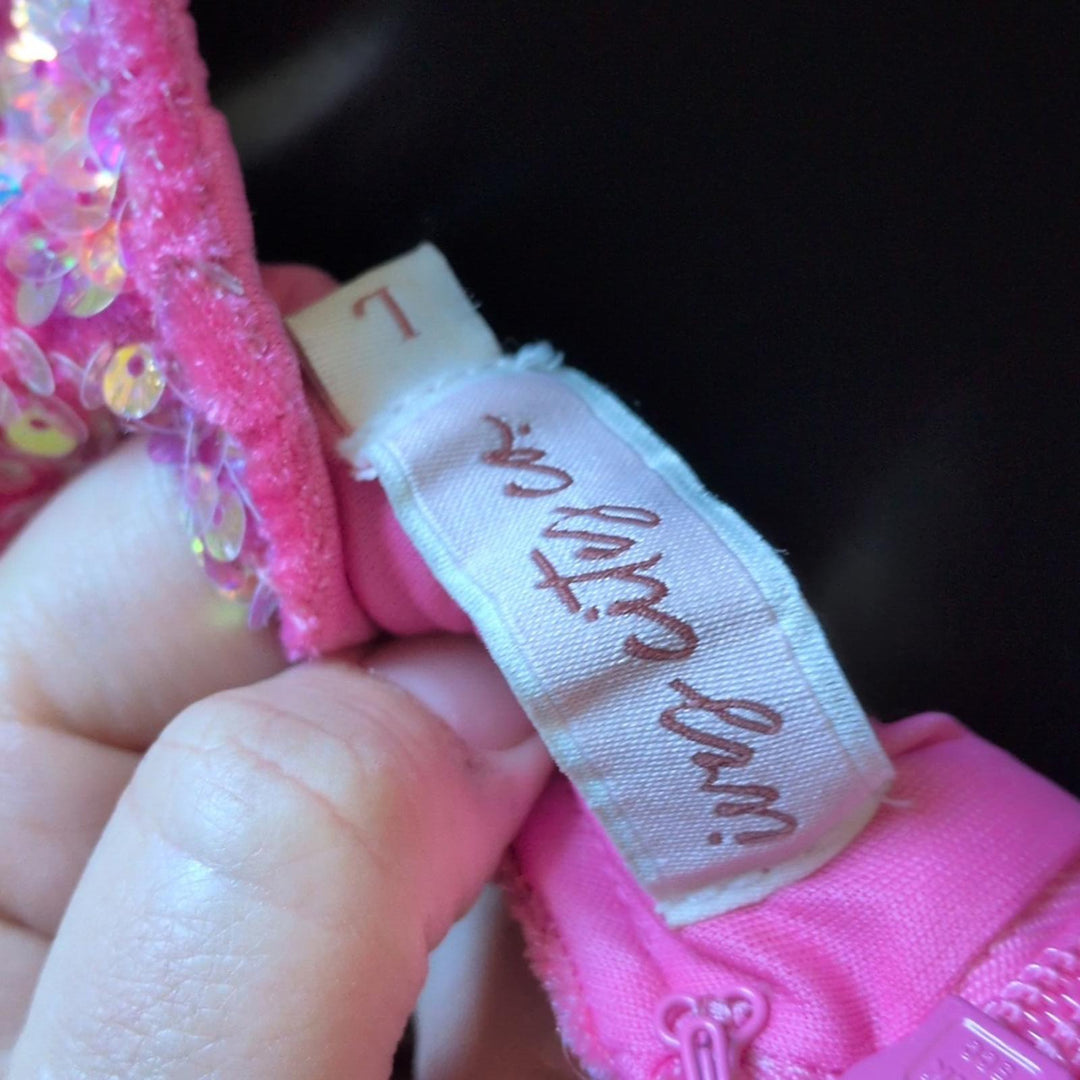 Ivy City Co Jewel Dress In Pink Sequin - Large