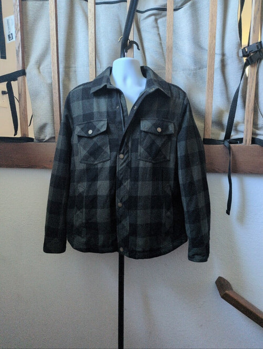 Pendleton Wool Zipper Buffalo Plaid Olive And Black Jacket  - L