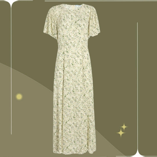 Hill House Home The Dominique Dress In Basketweave Vine Yellow - XL