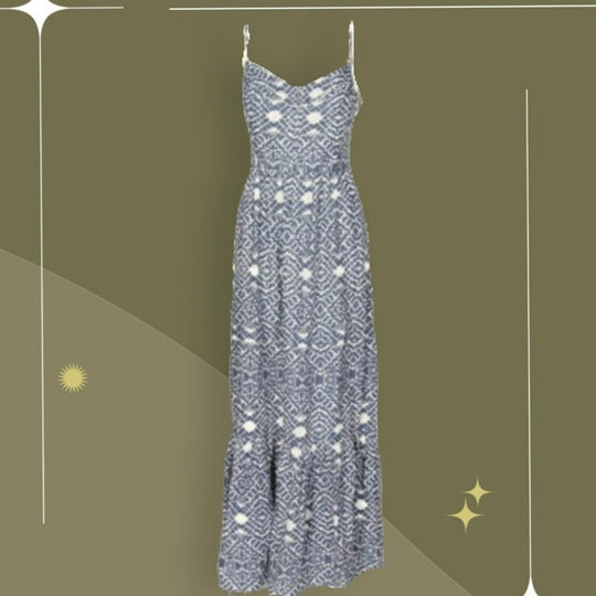 Betsy Johnson Tiered Linen Blend Maxi Dress