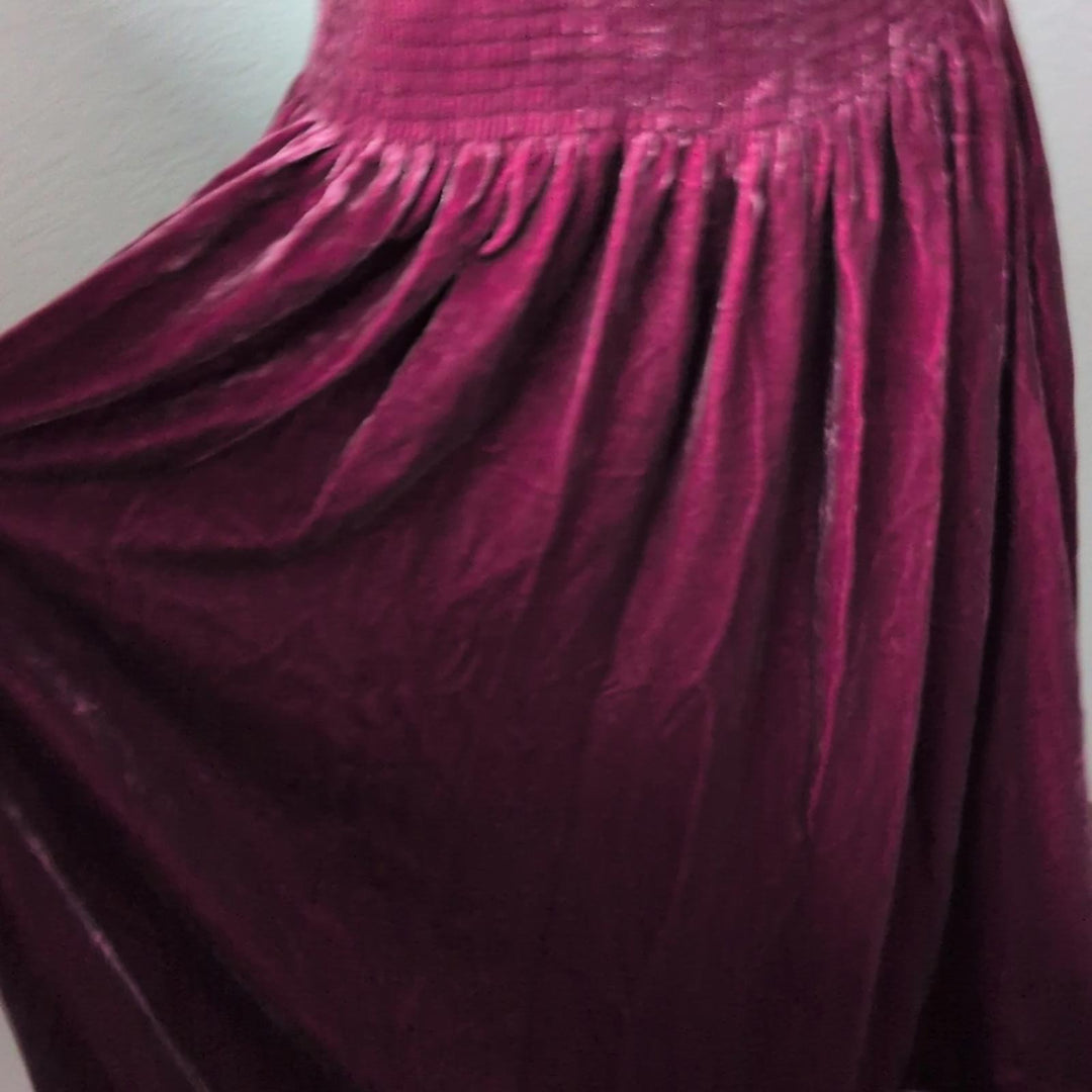 Hill House Burgundy Velvet Off Shoulder Akilah dress