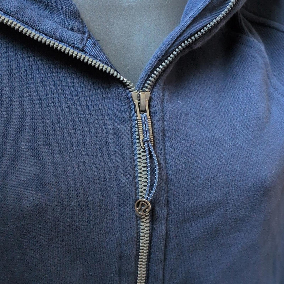 Lululemon Oversized Cropped Scuba Half Zip In Navy -M/L