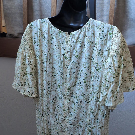 Hill House Home The Dominique Dress In Basketweave Vine Yellow - XL
