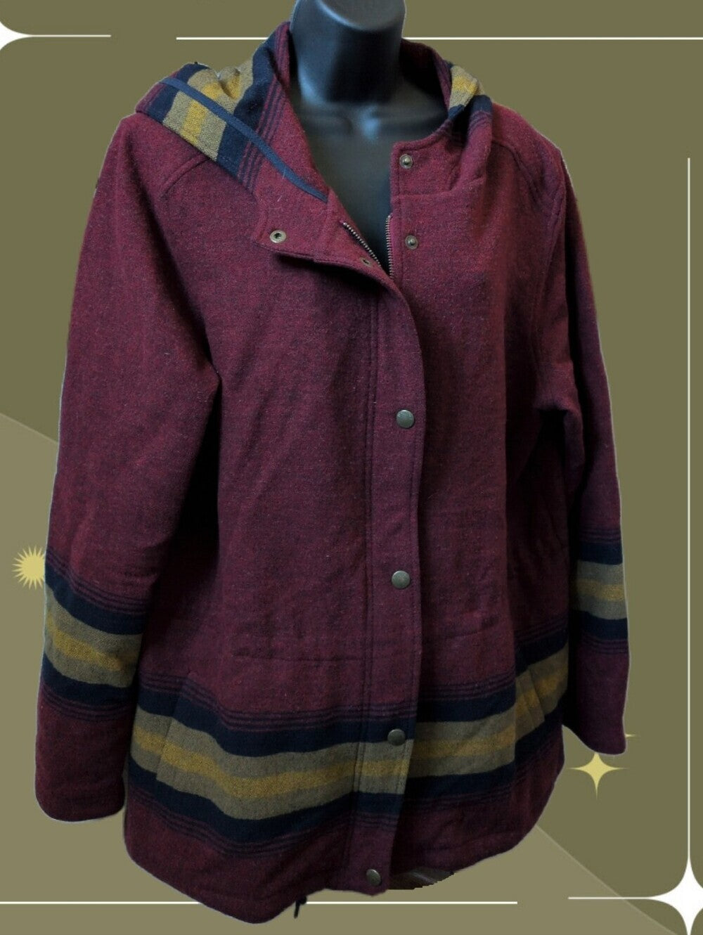 Pendleton Zion Stripe Wool Anorak size XL
