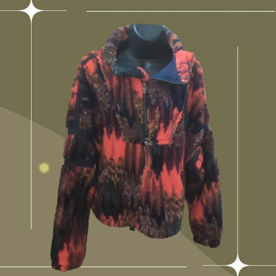 Free People Movement Nantucket Multicolor Printed Half Zip Fleece