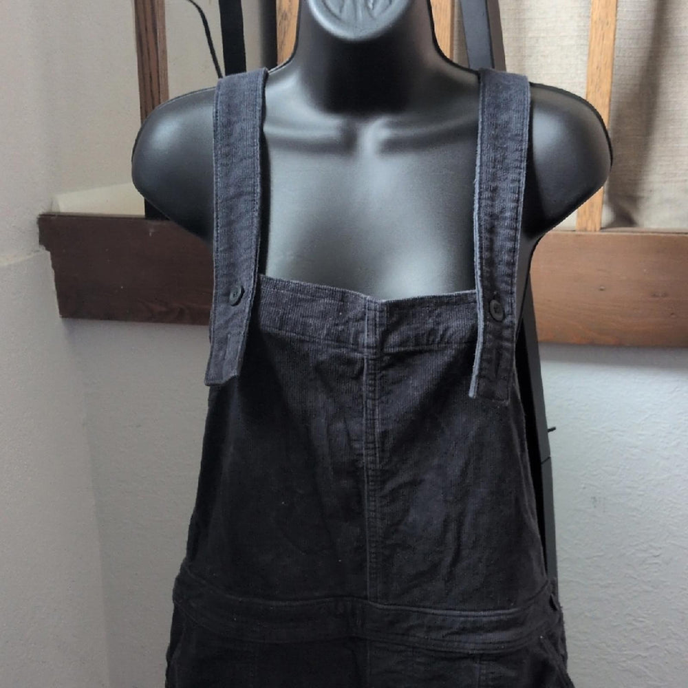 Women's Patagonia Stand Up Cropped Corduroy Overalls In Gray Black - 12