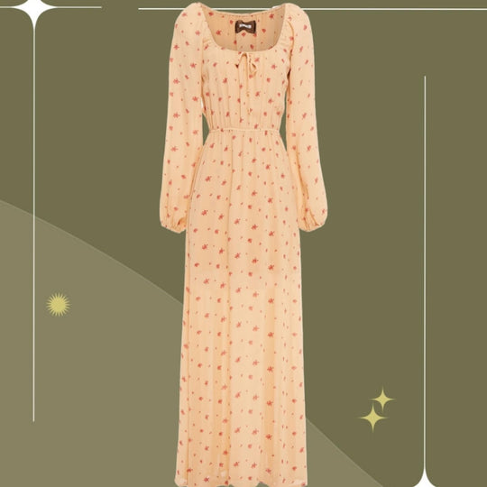 Reformation Augusta Gathered Floral Print Maxi Dress