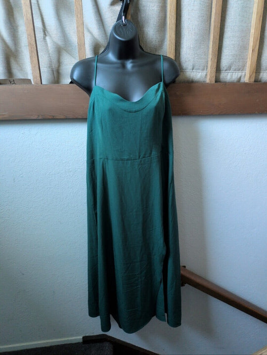 Abercrombie Camille Emerald Green Midi Dress- Large