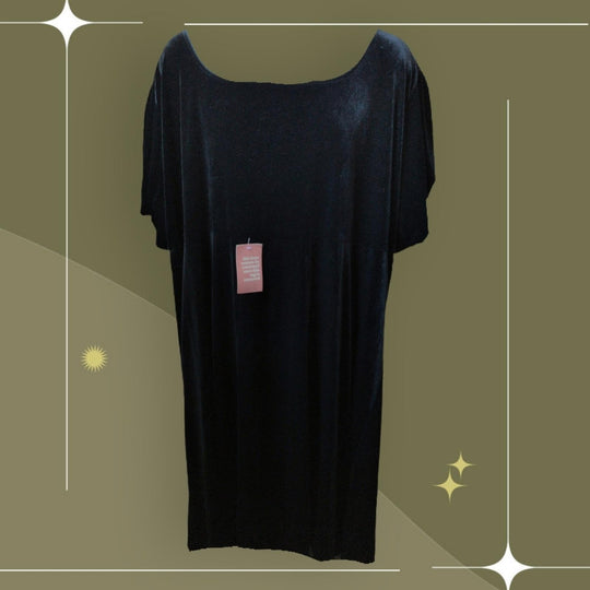 Ivy City Co Velvet Cleo Dress In Black - 5XL