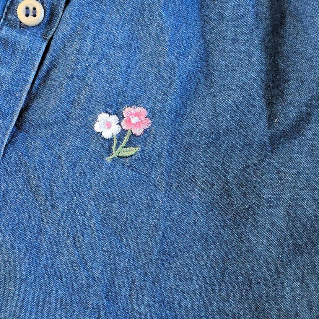 Mayoral Girls Denim Floral Dress - 3-6 mo