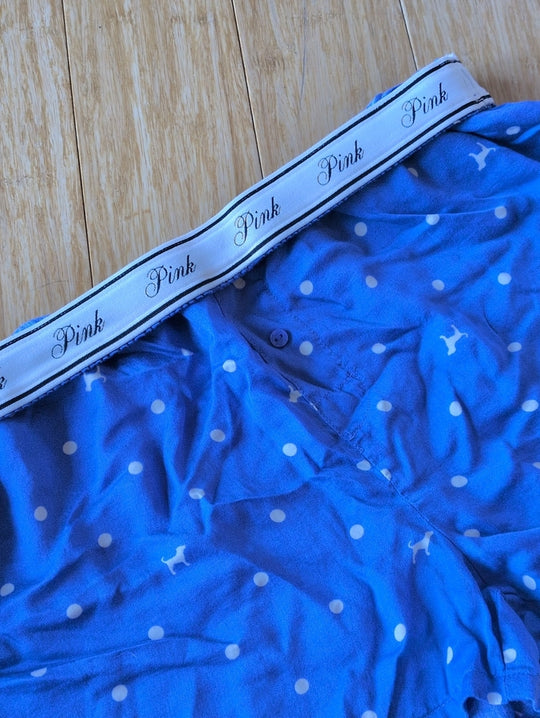 Victoria Secret Pink Blue Dog Dot Sleep Boxer Short - M