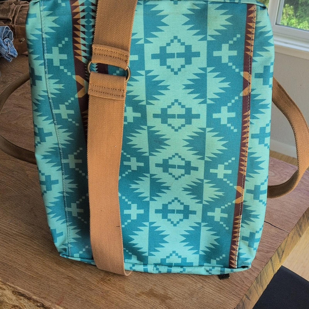 Pendleton Teal Aztec Printed Duffle Bag