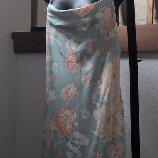 Abercrombie And Fitch Cowl Neck Pastel Floral Maxi Dress - Large