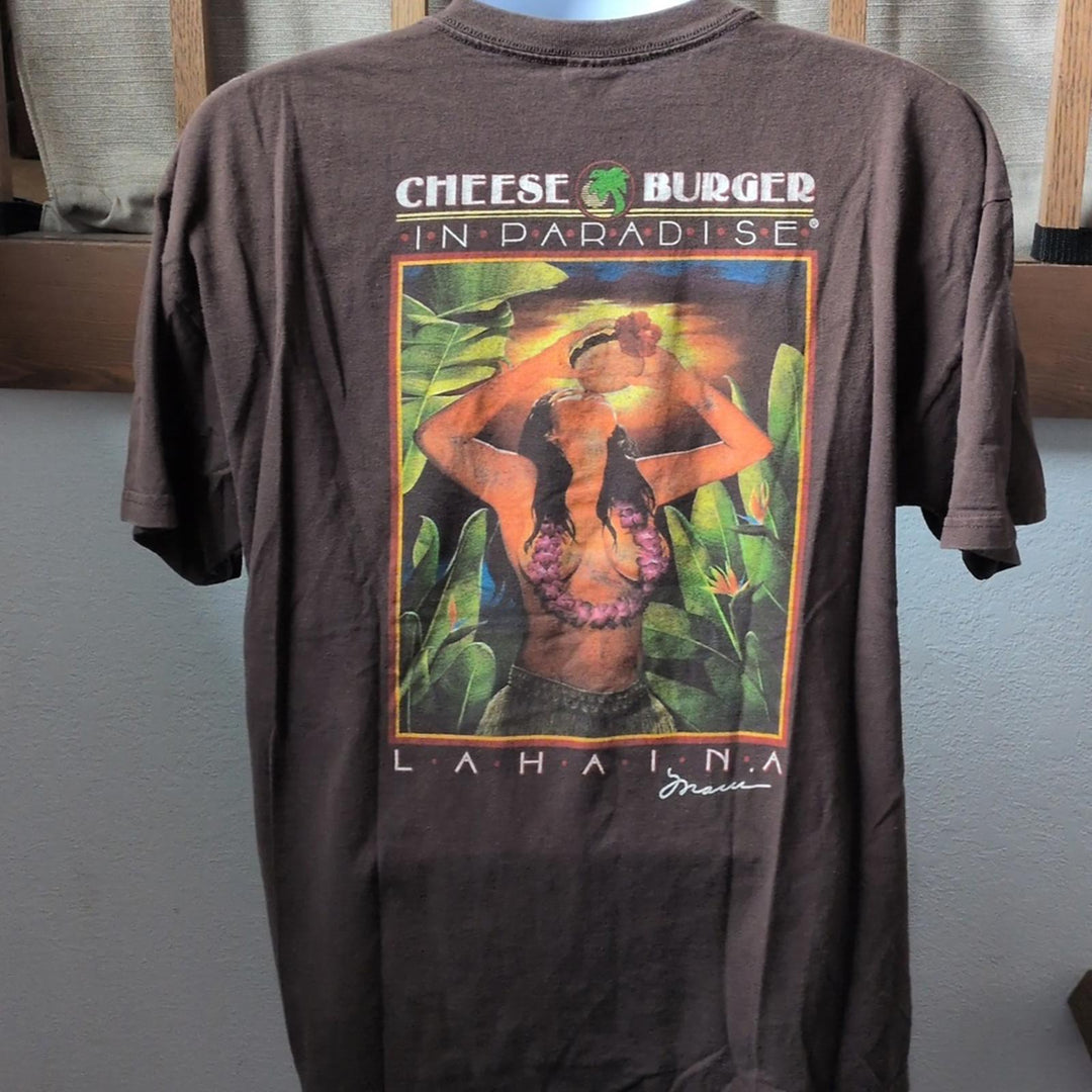 Y2K Vintage Cheeseburger In Paradise Lahaina Maui T-shirt -  Extra Large