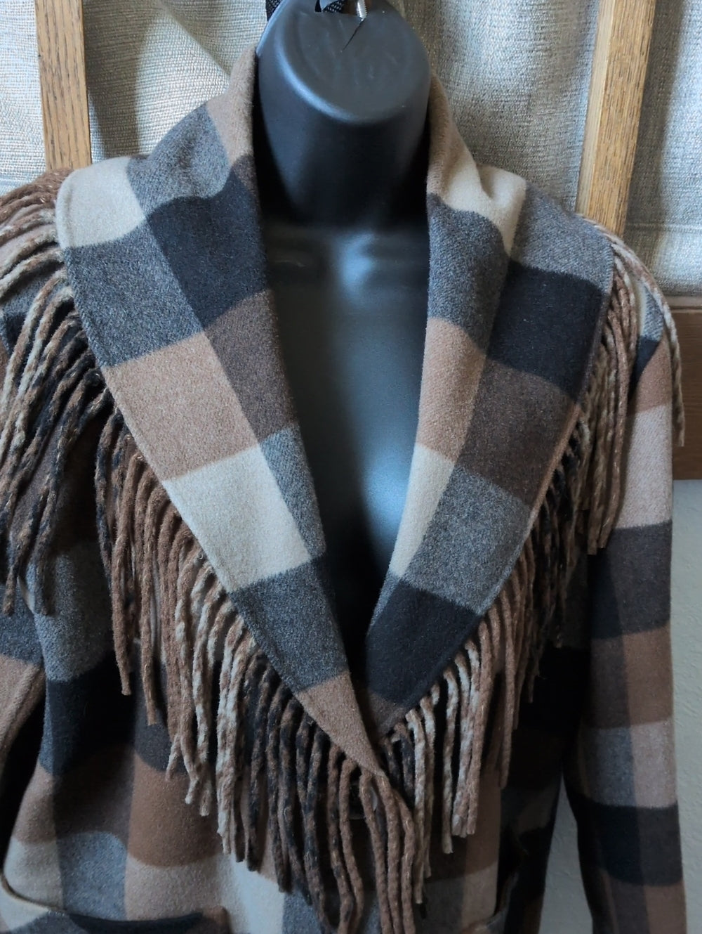 Pendleton Women's Plaid Jolene Wool Fringed Jacket size L