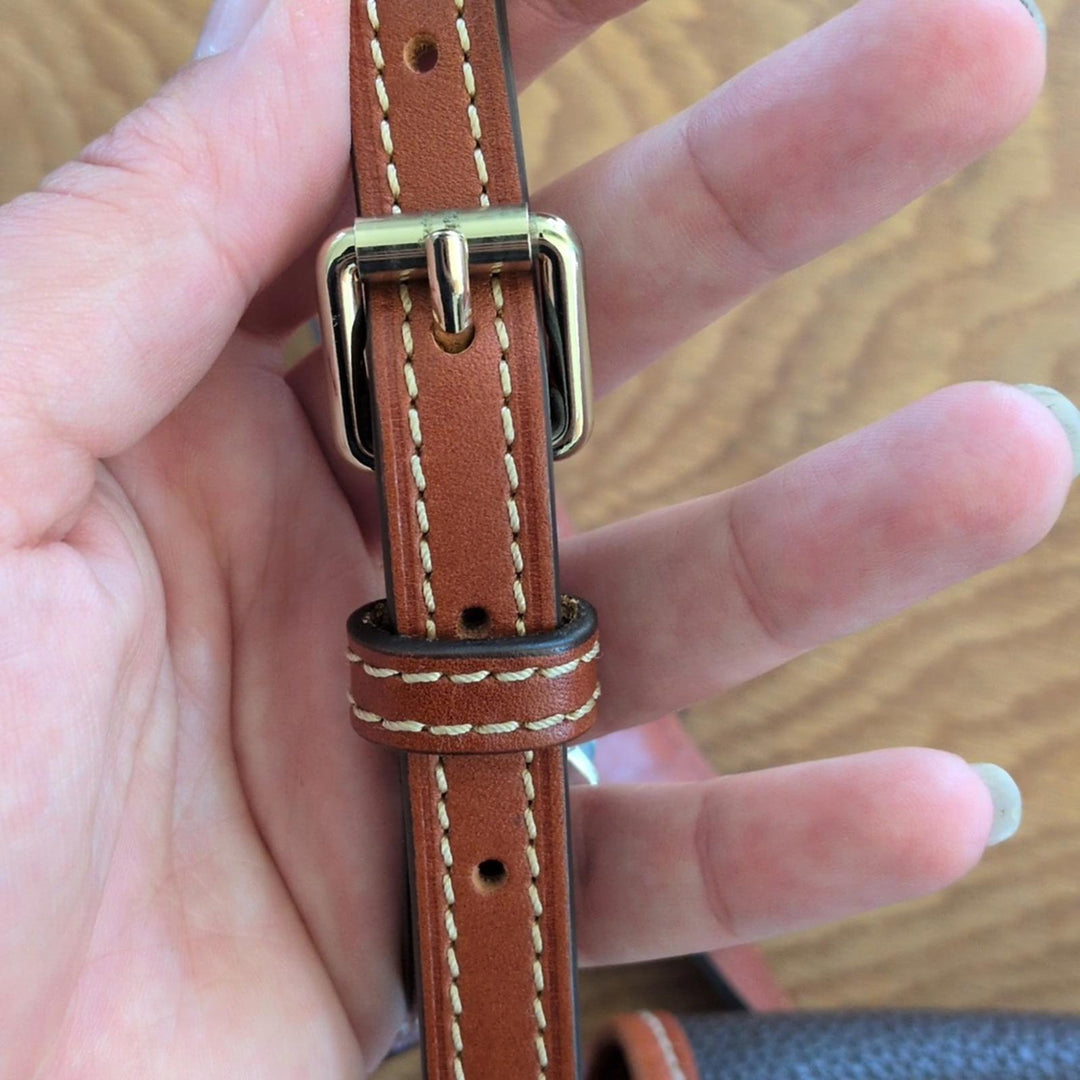 Dooney And Bourke Pebble Leather Ellie Crossbody Brown/Saddle