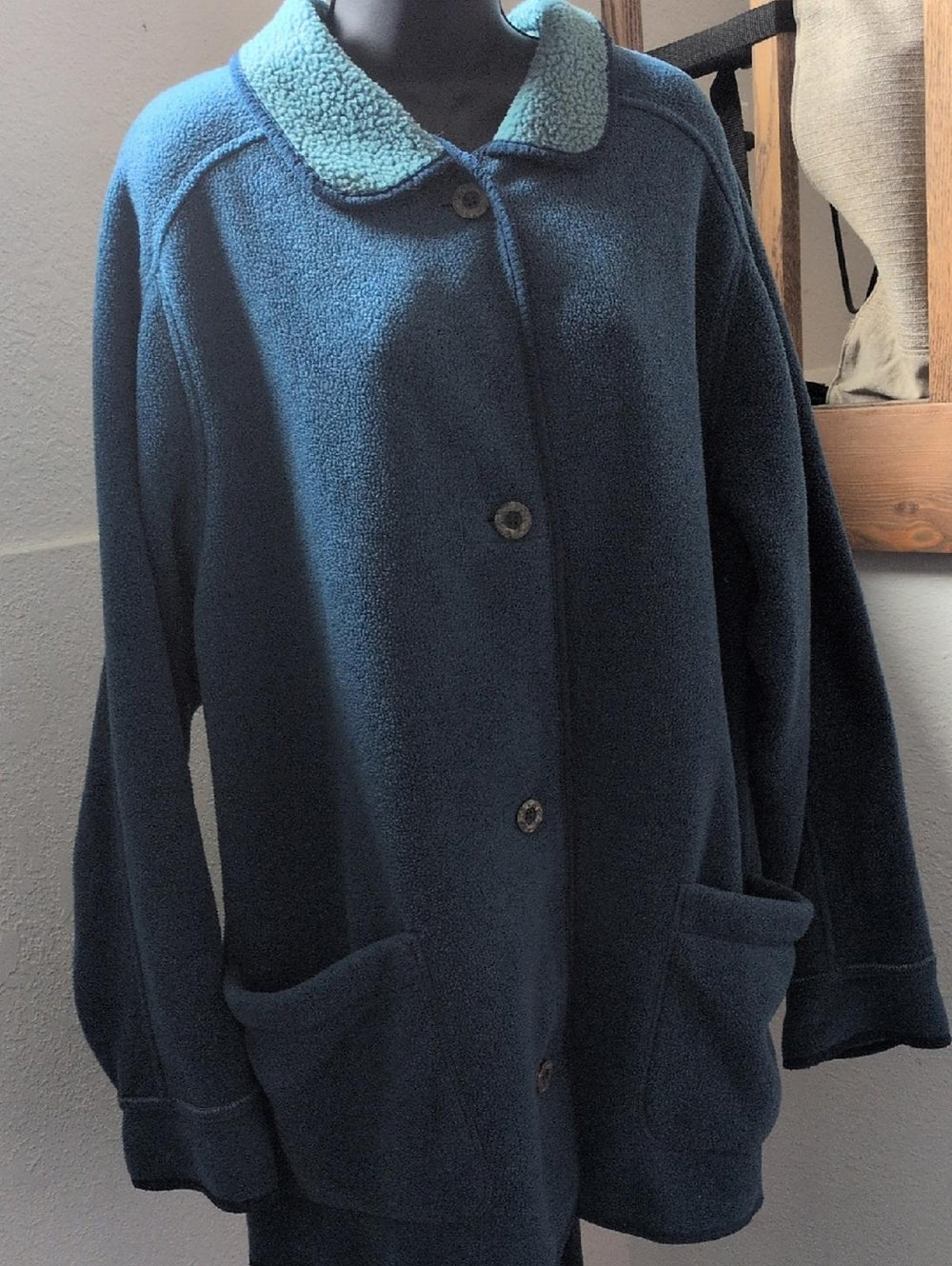 Vintage L.L. Bean teal fleece cardigan jacket - XL