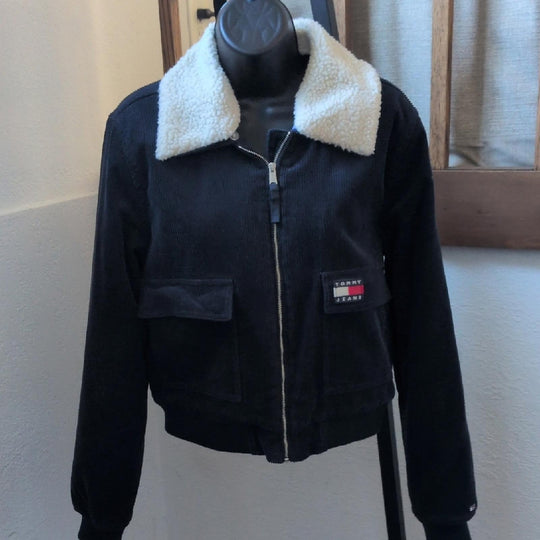Rare Tommy Jeans Cropped Sherpa And Corduroy Jacket - Medium