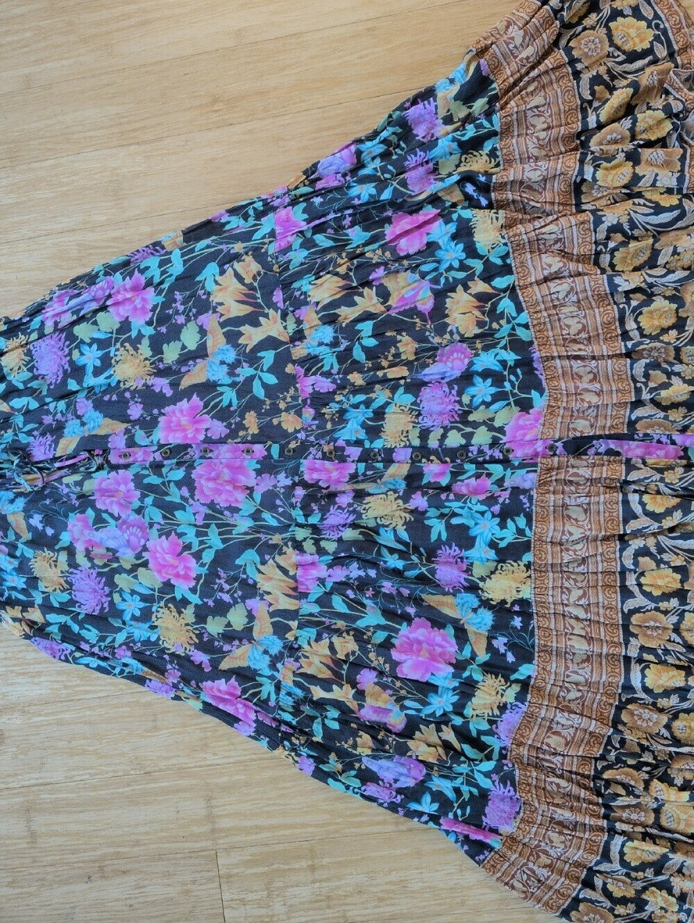 Spell Butterfly boho Midi Skirt in Firefly - Large