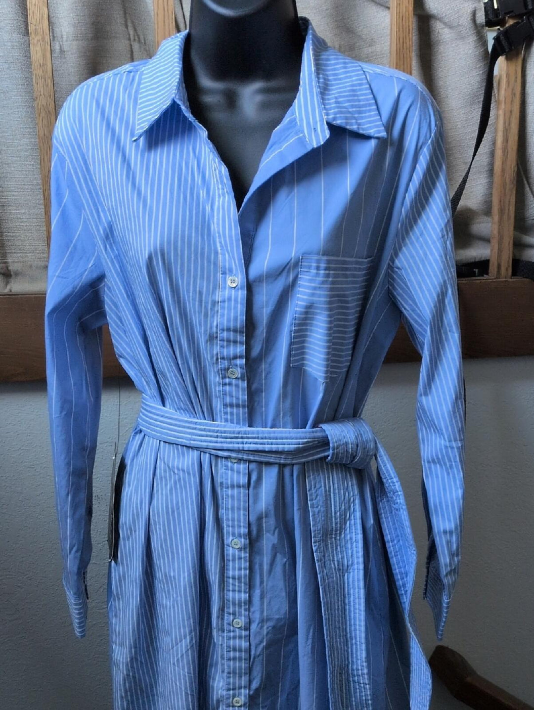 Tuckernuck Pomander Place Chessie Striped Tie Shirt Dress - Large