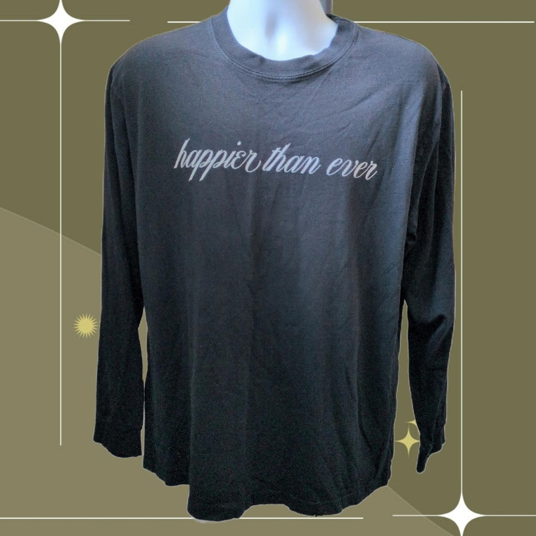 Billie Eilish Happier Than Ever Long Sleeve Black Tour Tee - Large