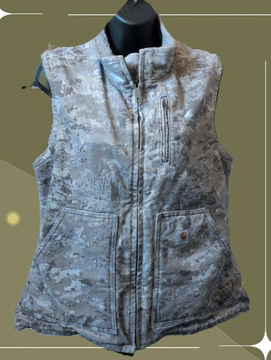 Carhartt Women's Washed Duck Sherpa-Lined Digital Camo Limited Edition Vest  - s