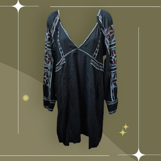 Free People All My Life Embroidered Mini Dress - Small