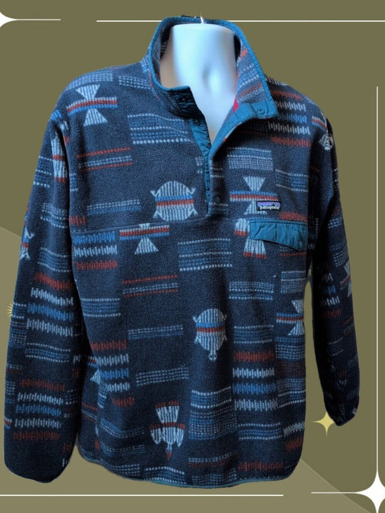 Patagonia Men’s Synchilla Snap-T Pullover in the "River Tribe" size m
