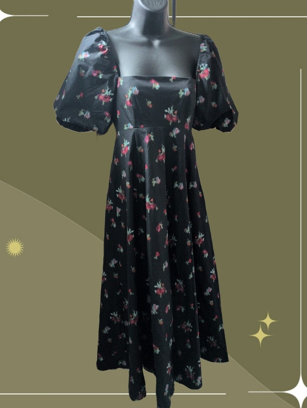 Hill House Matilda Ikat Floral Midi Dress - XS
