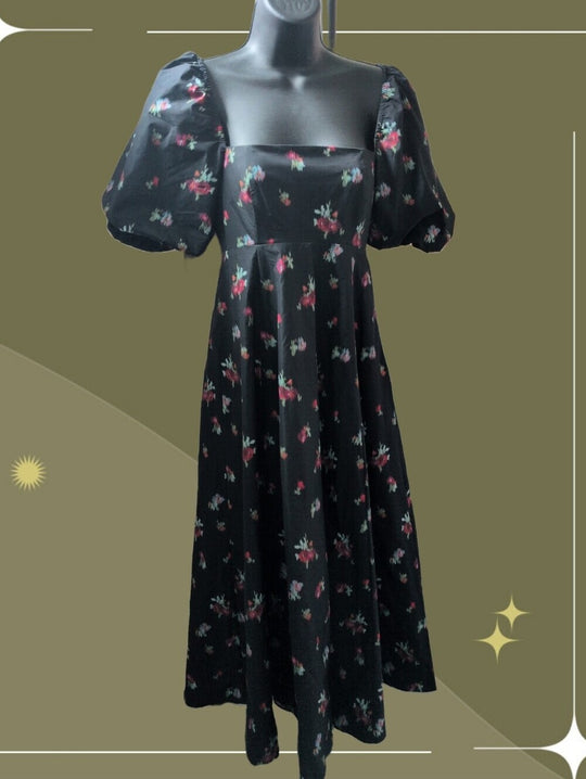 Hill House Matilda Ikat Floral Midi Dress - XS