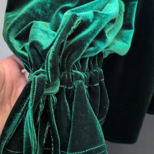 Ivy City Co Scarlett Dress In Green Velvet - XL