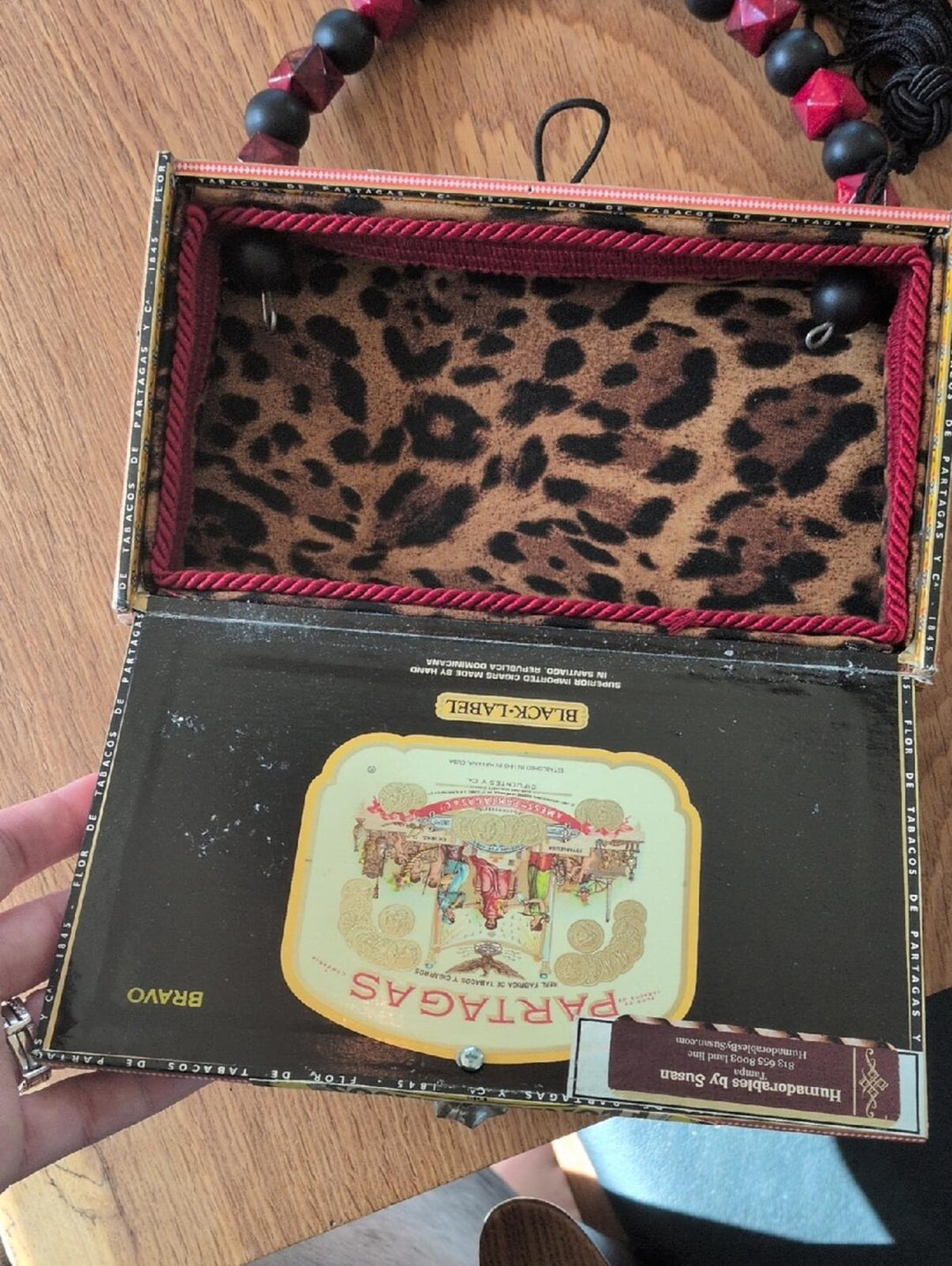 Handmade Cigar Box Clutch Evening Shoulder Bag