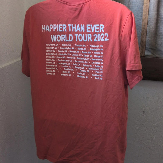 Billie Eilish Happier Than Ever World Tour 2022 T-shirt - Extra Large