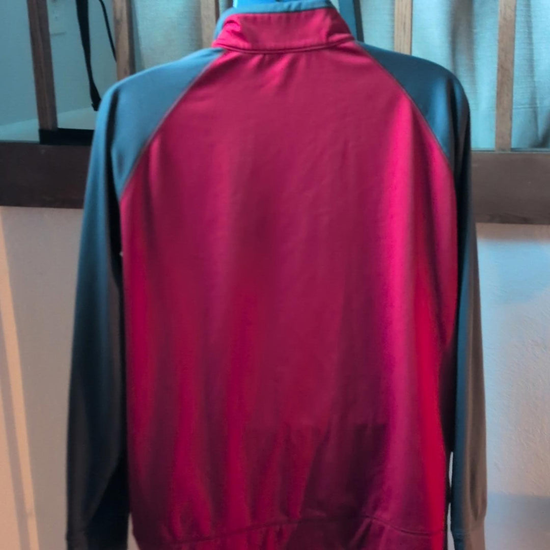 Columbia Quarter Zip Sweater In Red/Gray - Large