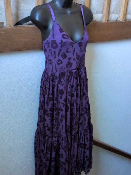 Witch's Altar Purple Sheer Midaxi Dress by  BlackMilk Clothing - xxs
