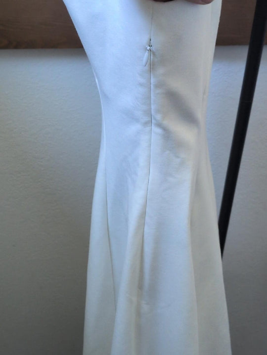 REFORMATION White Mikol Princess Seam Scoop-Neck A-Line Midi - Small