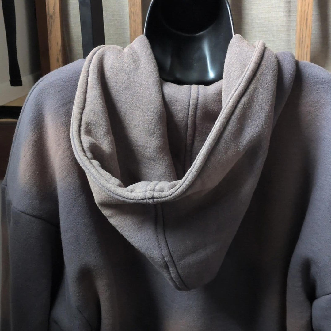 Thirteen Studios Double Layered Hoodie Black Acid Washed