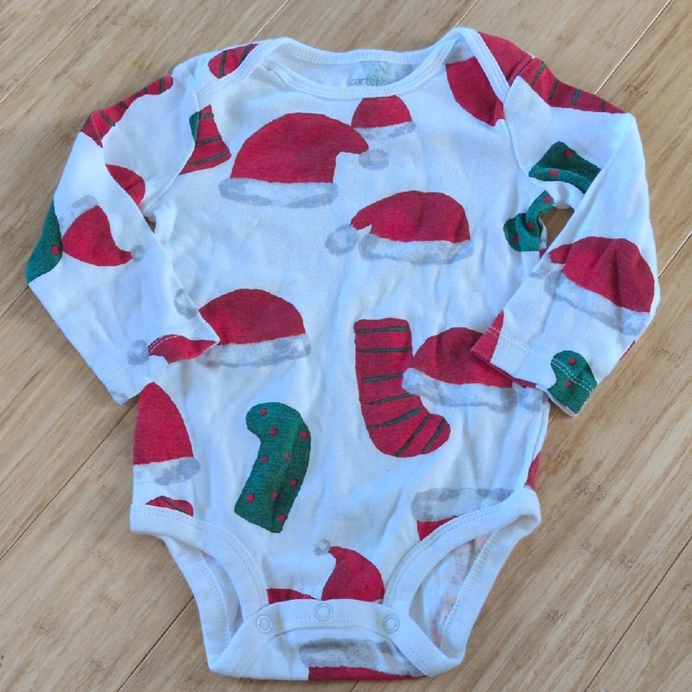 Carter's Santa Hat And Stocking Baby Onesie - 12-18 mo