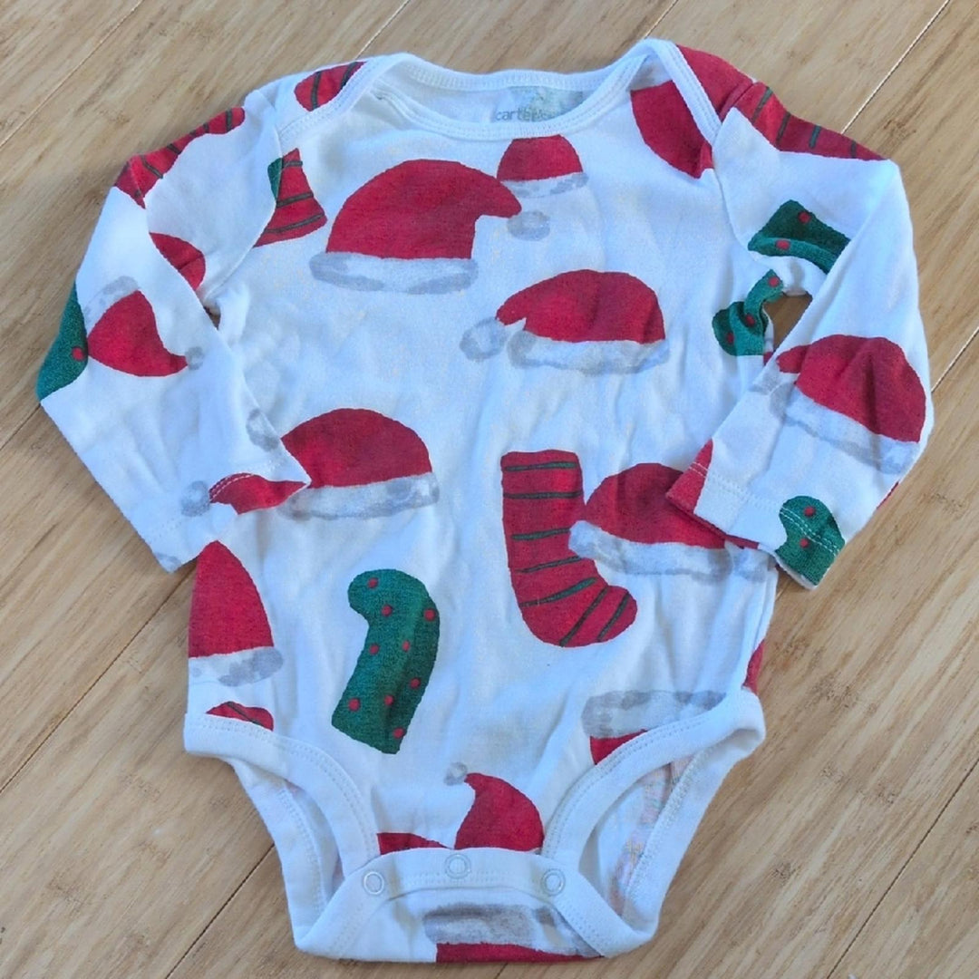 Carter's Santa Hat And Stocking Baby Onesie - 12-18 mo