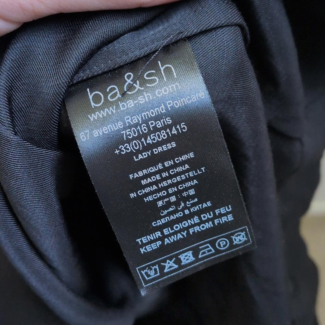 Ba&sh Puff Sleeve Square Neck Dress Black - US 2