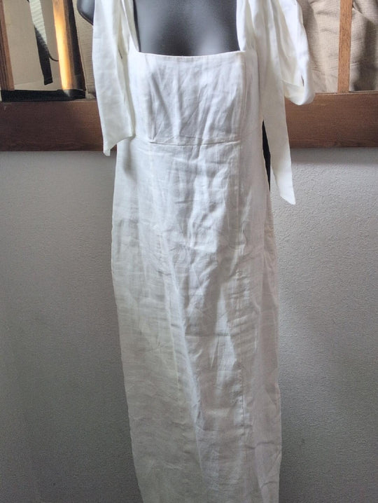 Dissh Aisle Linen Tie Shoulder Dress - US 6