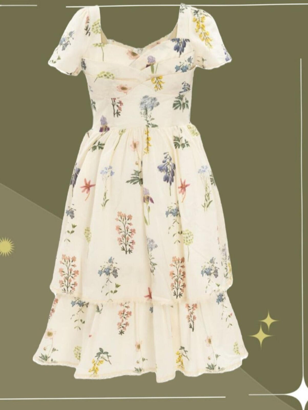 Ivy City Co Marie Midi Dress In Creme Floral Size 1X