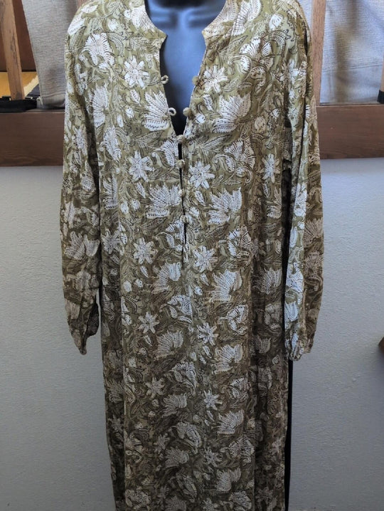 Naked Generation Bohemian Cotton Paisley Maxi Dress - M/L