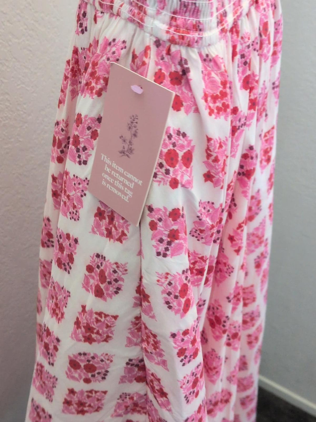 Ivy City Co Kylie Dress In Pink And Red Lattice Floral - XXS