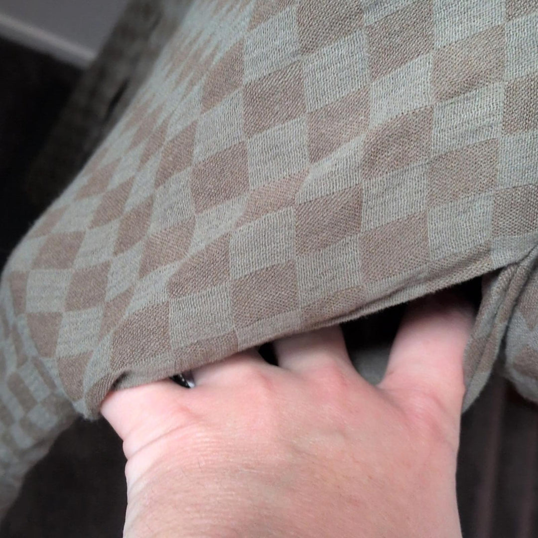 Neuflora Checkered Tie Gingham Dress In Sage Green - XS