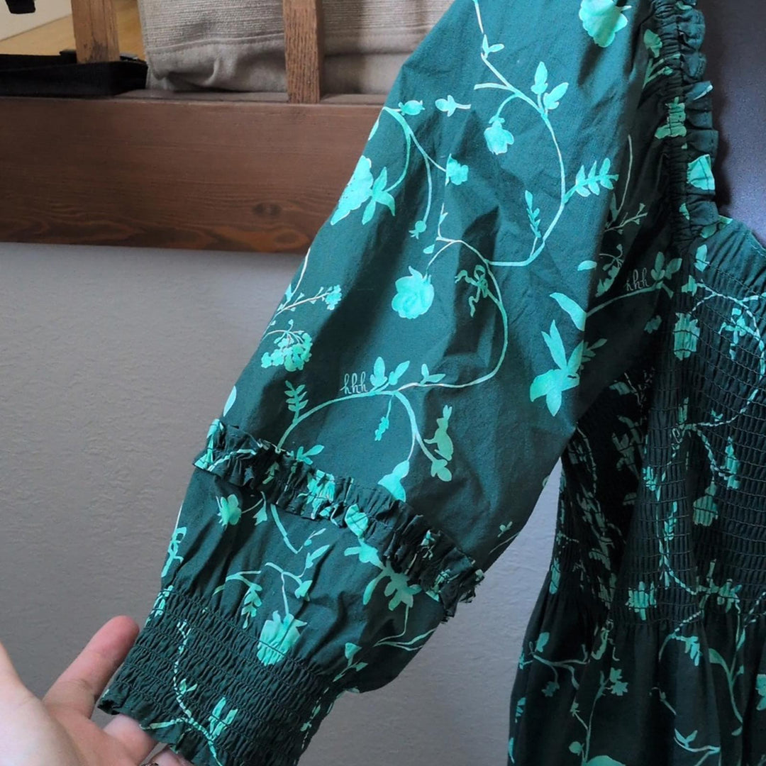 Hill House Home Nesli Emerald Botanical Floral Nap Dress - XL