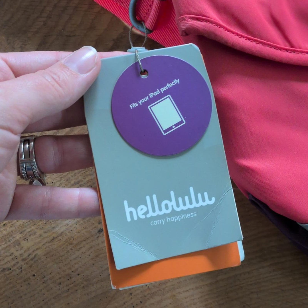 Hellolulu Nylon iPad All Day Messenger Bag In Pink / Purple